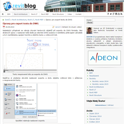 Autodesk Revit - Úpravy pro export textu do DWG