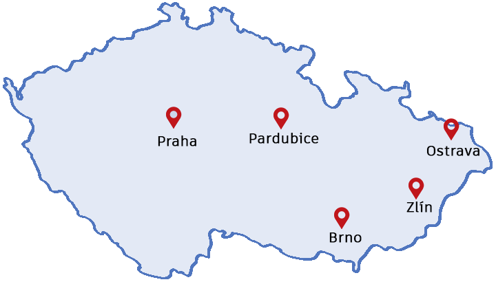 Adeon pobočky Mapa