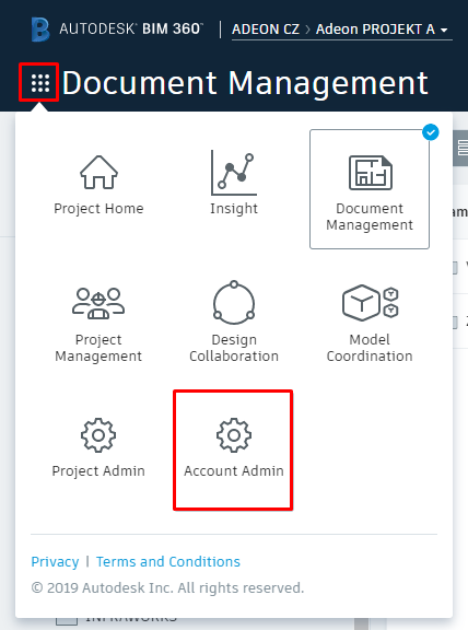 BIM 360 Account Admin