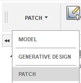 Fusion 360 - prostředí ploch Patch