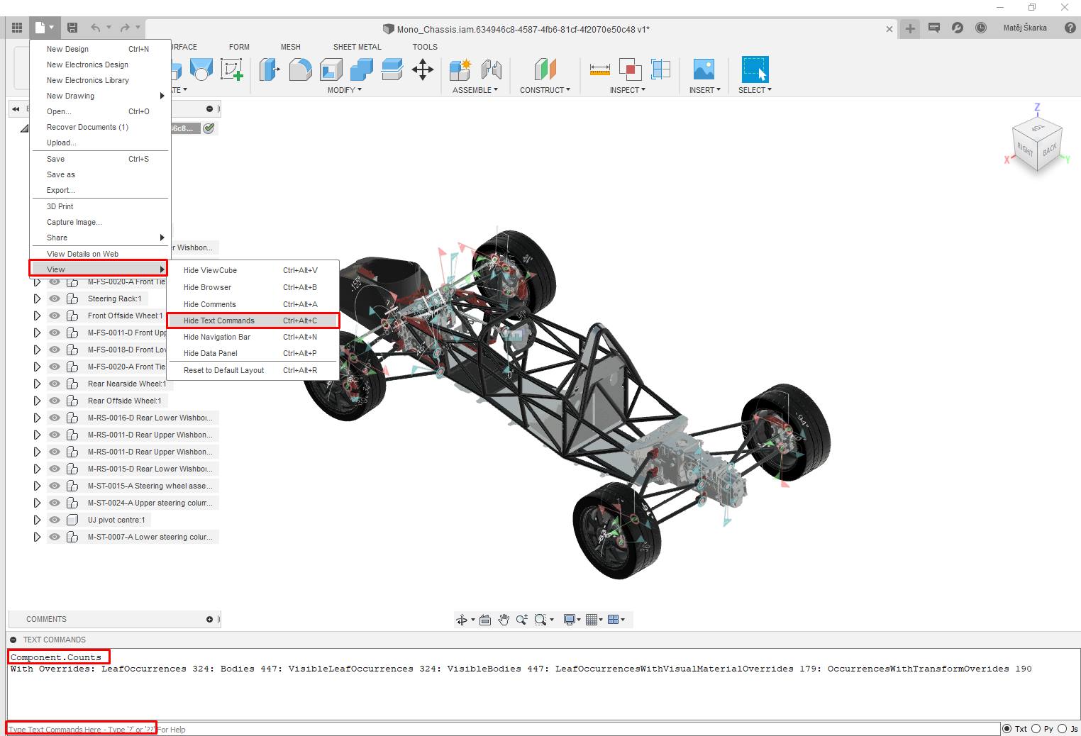 Fusion 360 velikost sestavy