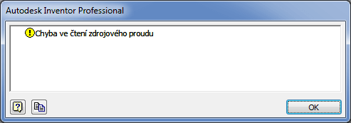Inventor chyba ve čtení zdrojového proudu