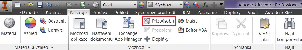 Příkaz"Přizpůsobit Příkaz"Přizpůsobit"