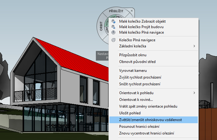 Revit nastavení kamery