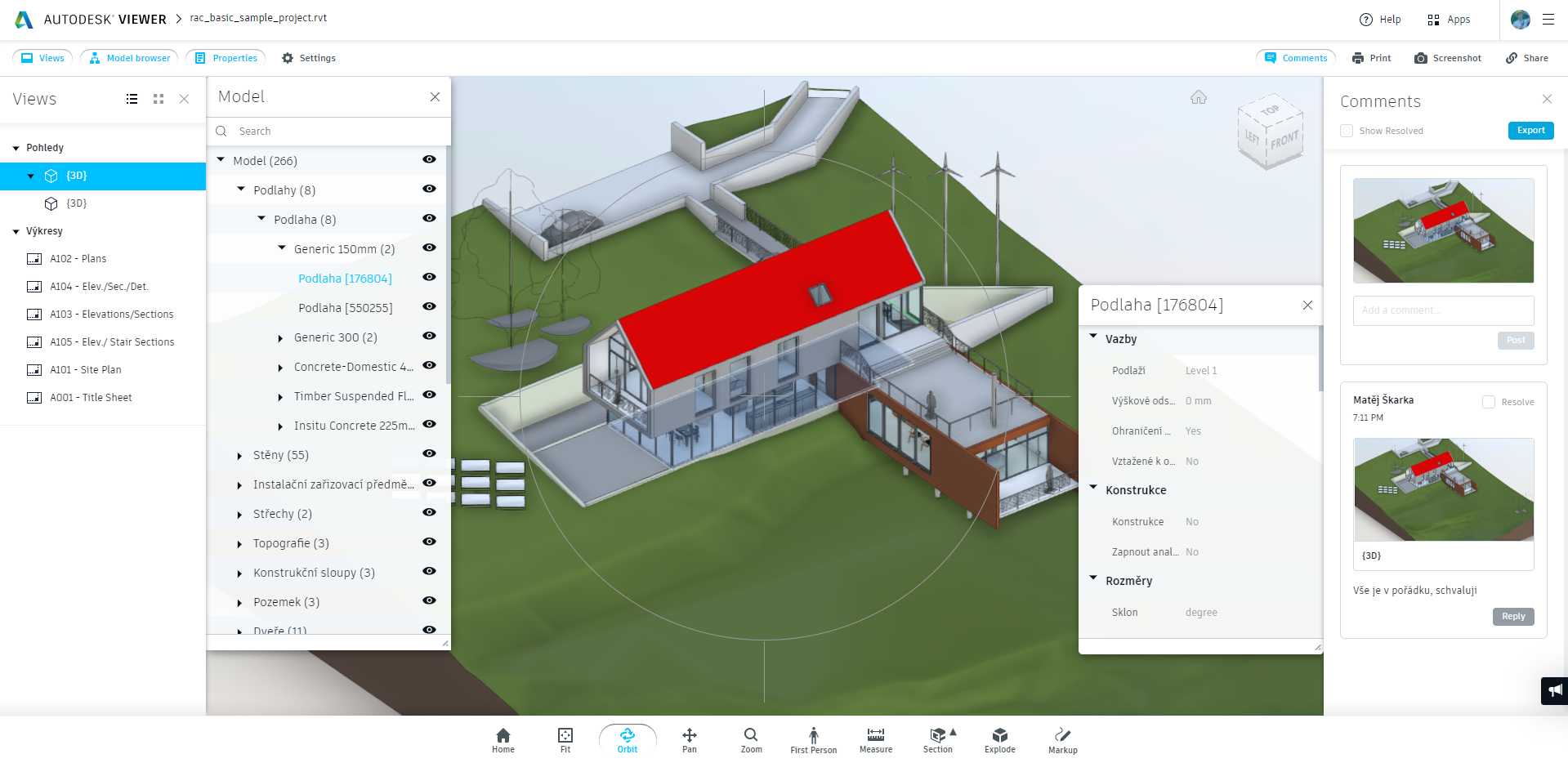 Revit prezentace Autodesk Viewer