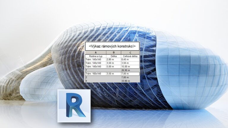 Revit vykaz delek ramovych konstrukci