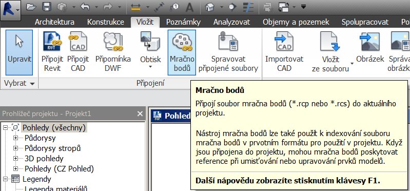 Vložení Mračna bodů