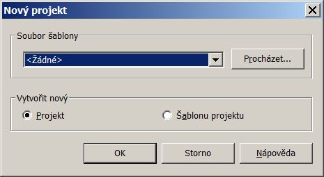 Založení prázdného projektu