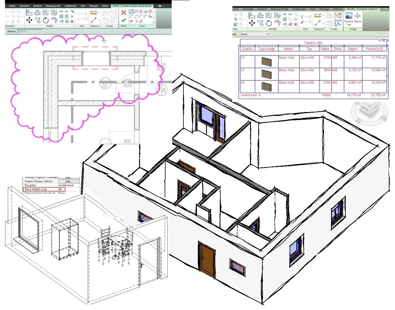 Ilustrační obrázky novinek Revit 2015