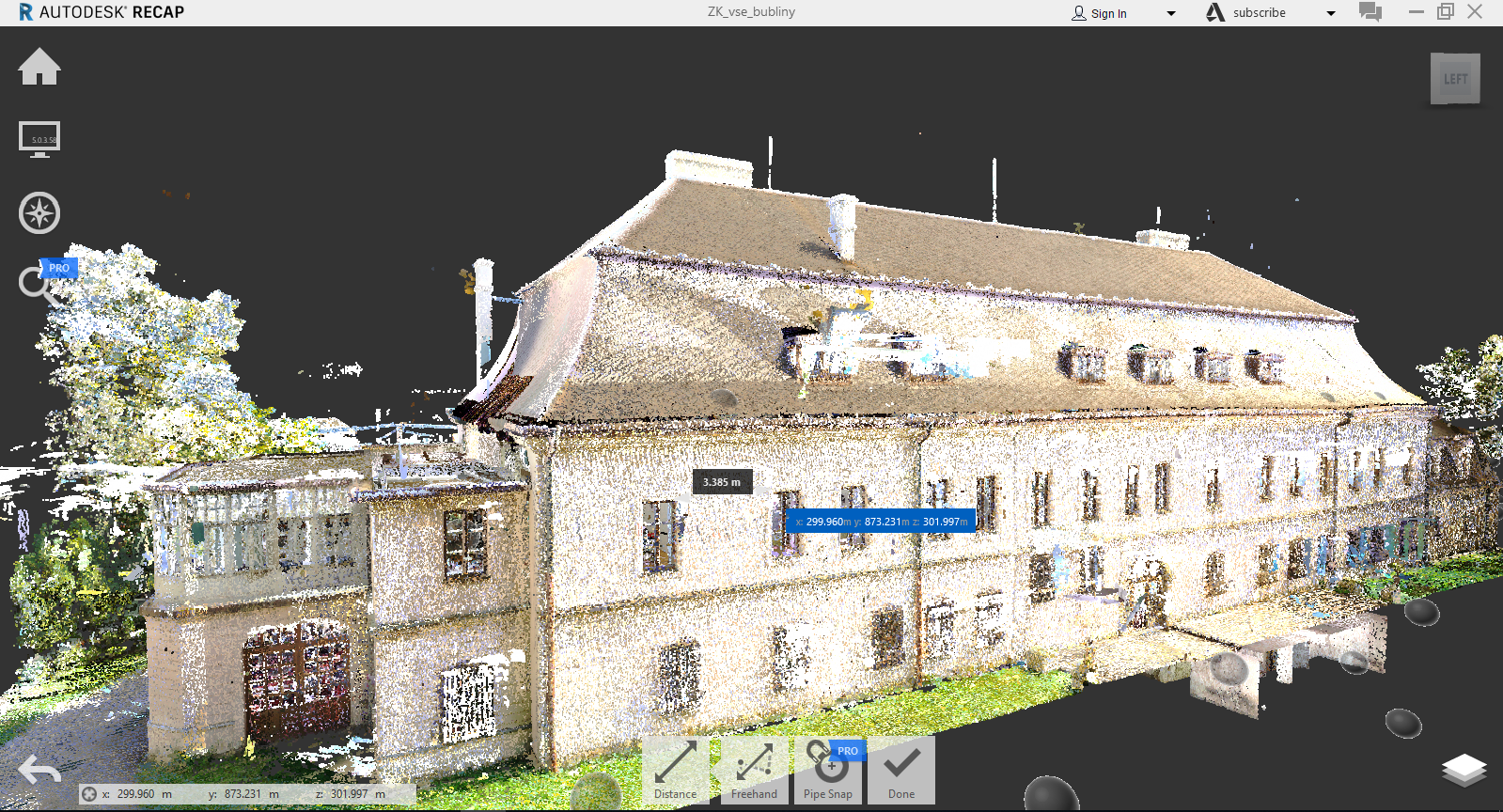 Autodesk ReCAP Mračno bodů