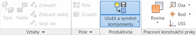 Příkaz "Uložit a nahradit komponentu"