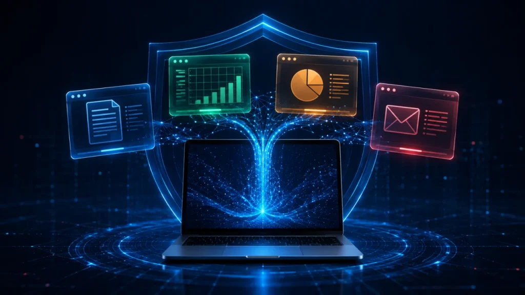 Notebook s prvky Microsoft 365, umělé inteligence a kyberbezpečnosti